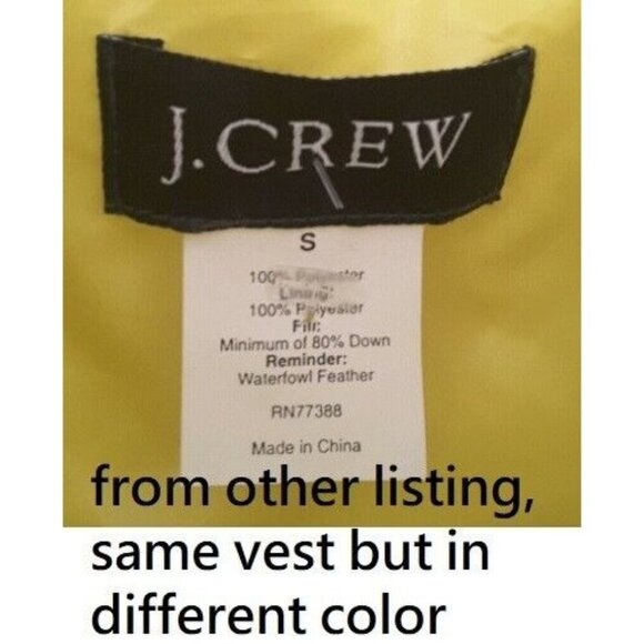 J. Crew Womens Down Puffer Vest Sz Small Feather Navy Blue Zipper Pockets - Picture 12 of 12